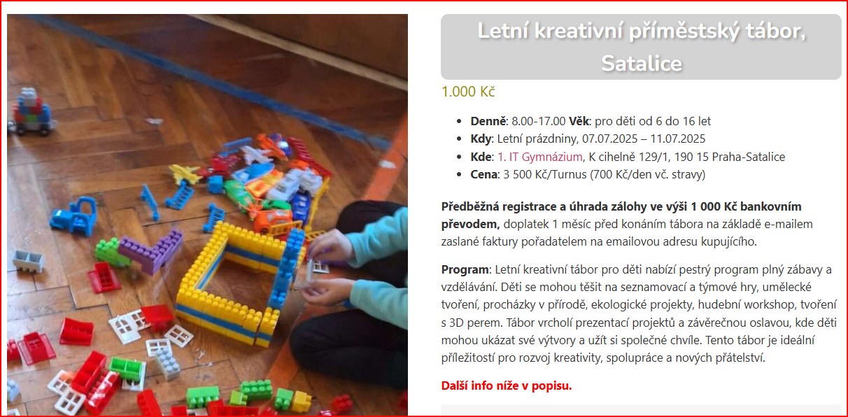 SATALICE - Letní kreativní příměstský tábor