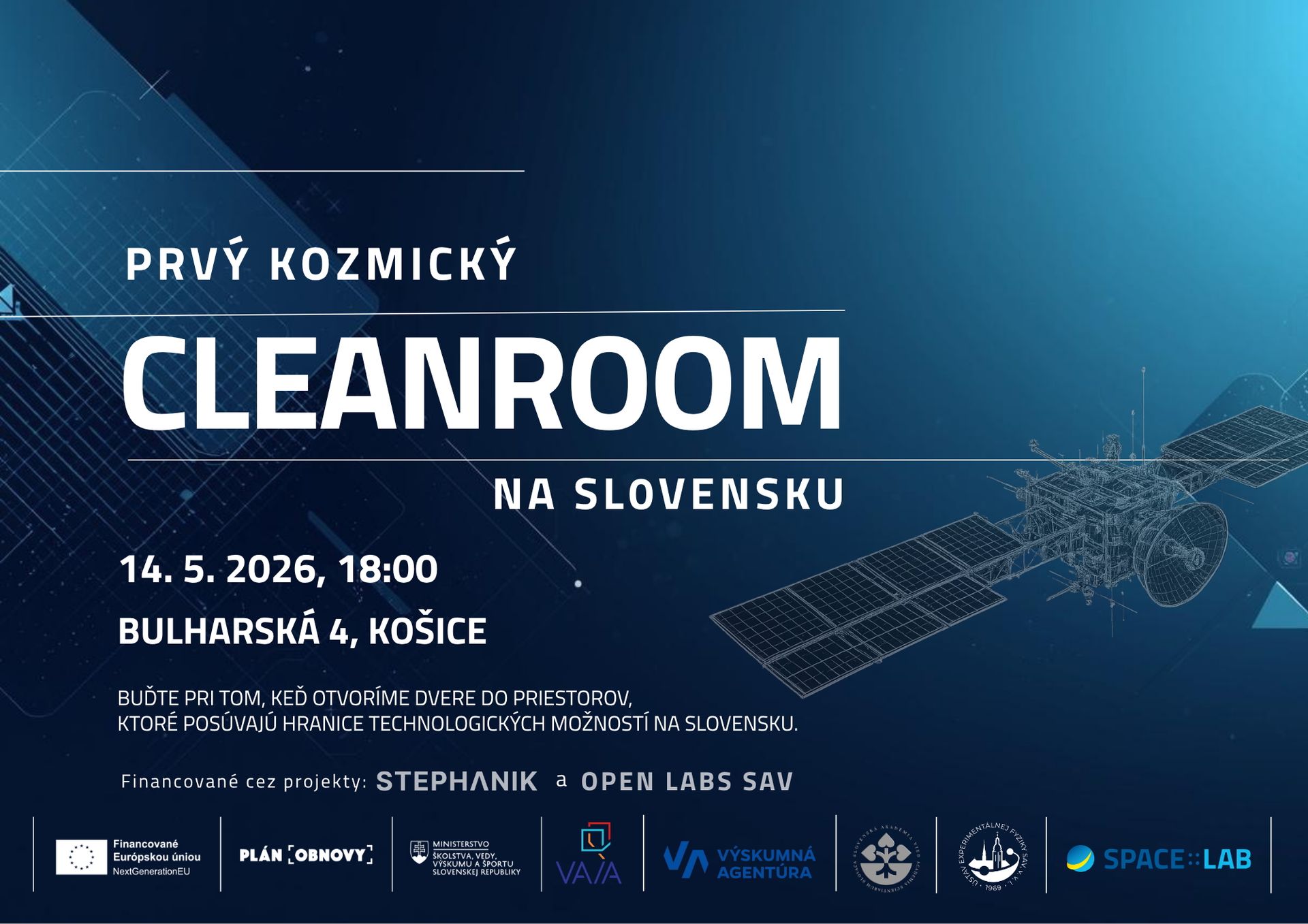 SPACE :: TALK #34 Prvý kozmický cleanroom na Slovensku