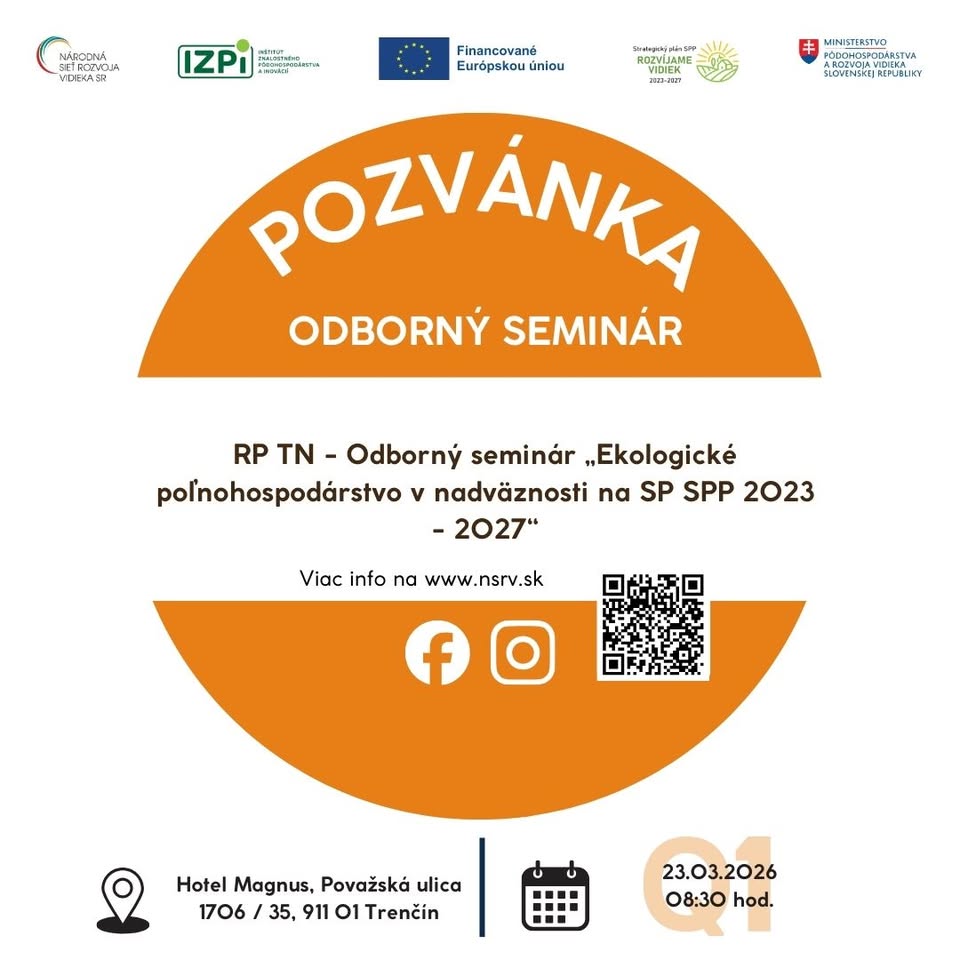 RP TN - Odborný seminár „Ekologické poľnohospodárstvo v nadväznosti na SP SPP 2023 - 2027“