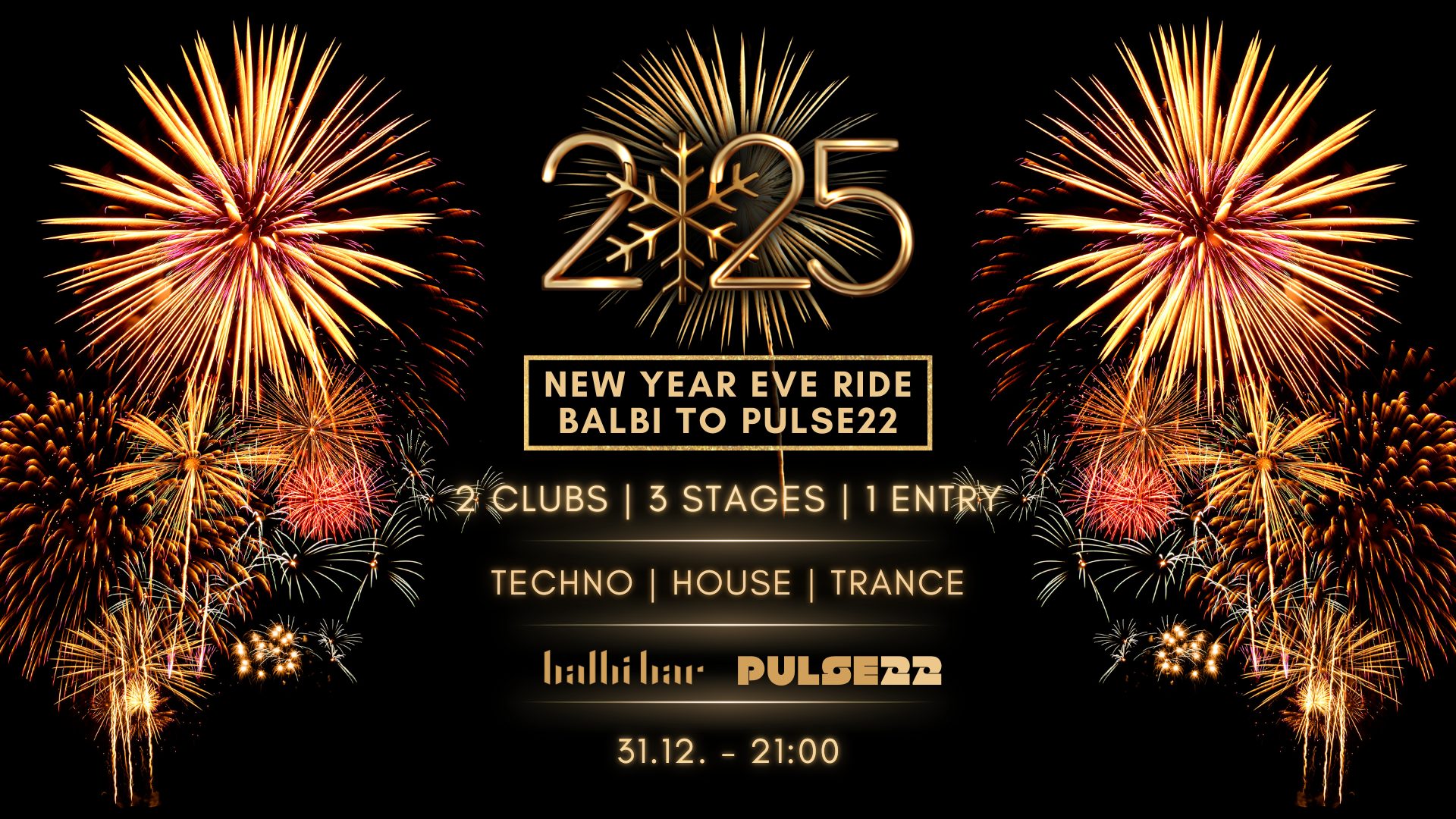 Ride Balbi to Pulse22: Silvestrovská noc ve dvou klubech! 🎉
