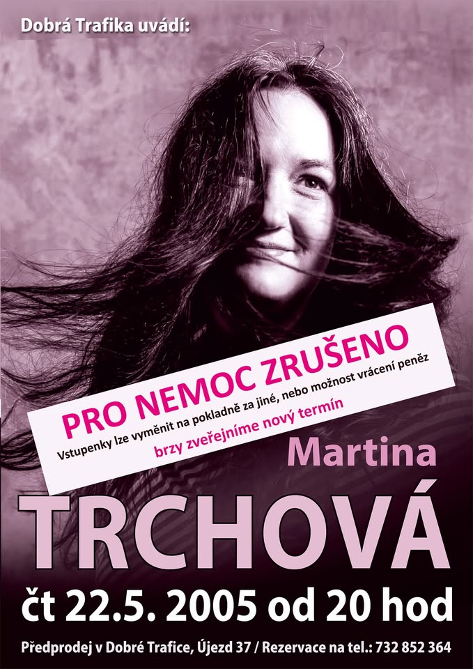Martina Trchová v Dobré trafice pro nemoc zrušeno