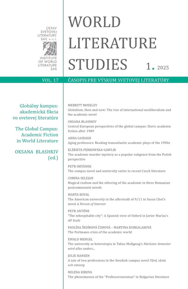 Presentation World Literature Studies 1/2025 The Global Campus: Academic Fiction in World Literature