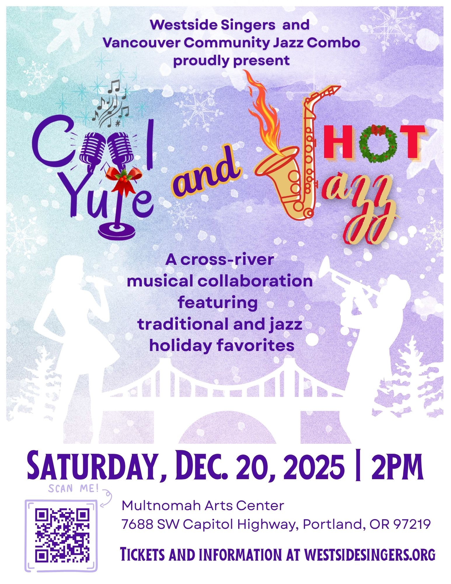 Cool Yule and Hot Jazz (Dec. 20, 2pm, Multnomah Arts Center)
