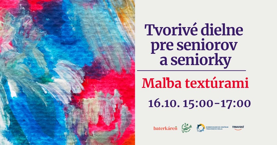Tvorivé dielne pre seniorov a seniorky 16.10.