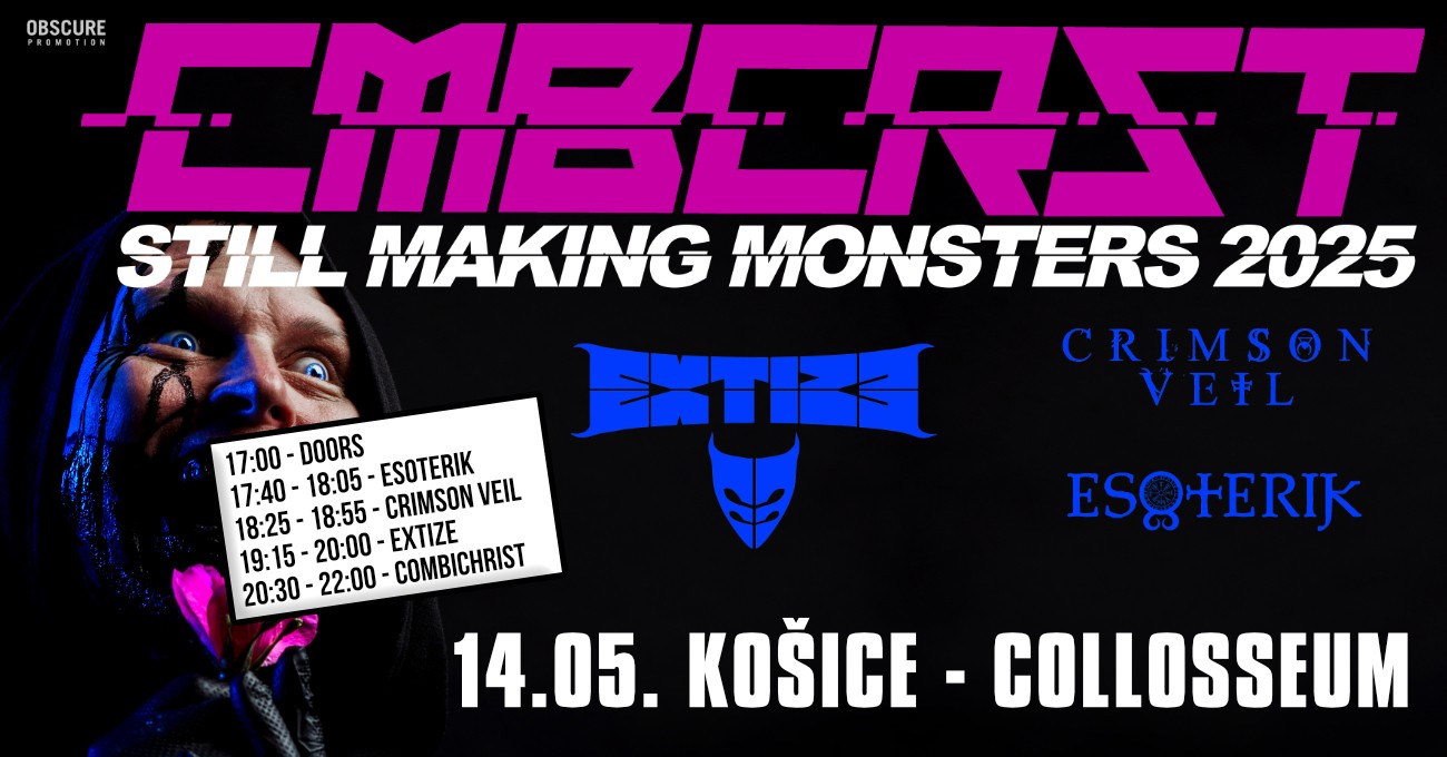 COMBICHRIST, EXTIZE, CRIMSON VEIL, ESOTERIK. - Košice