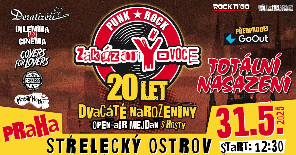 20 LET OPEN AIR zakázanÝovoce - PRAHA - Střelecký ostrov + hosté