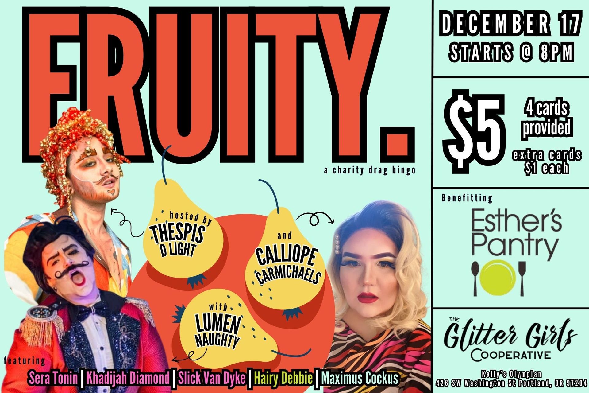 FRUITY. charity drag bingo
