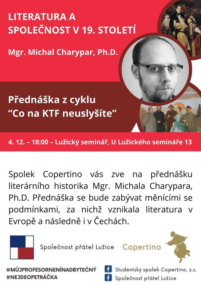 Co na KTF neuslyšíte - Literatura a společnost v 19.století - Mgr. Michal Charypar, Ph.D.
