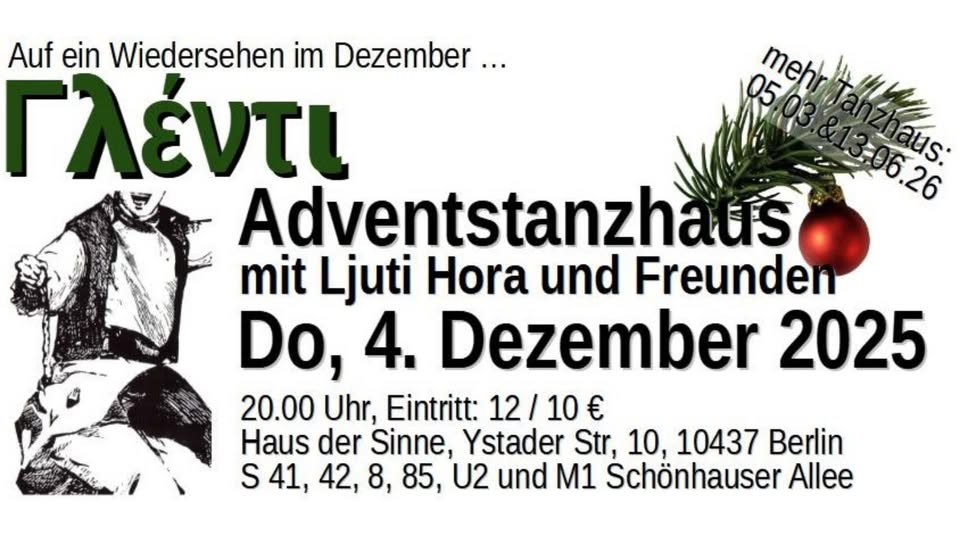 Adventstanz – Balkantanzhaus mit Ljuti Hora und Freunden