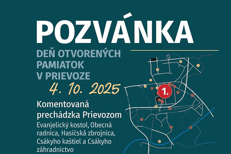 Prievoz / Deň otvorených pamiatok v Prievoze 2025 - komentovaná prechádzka Prievozom