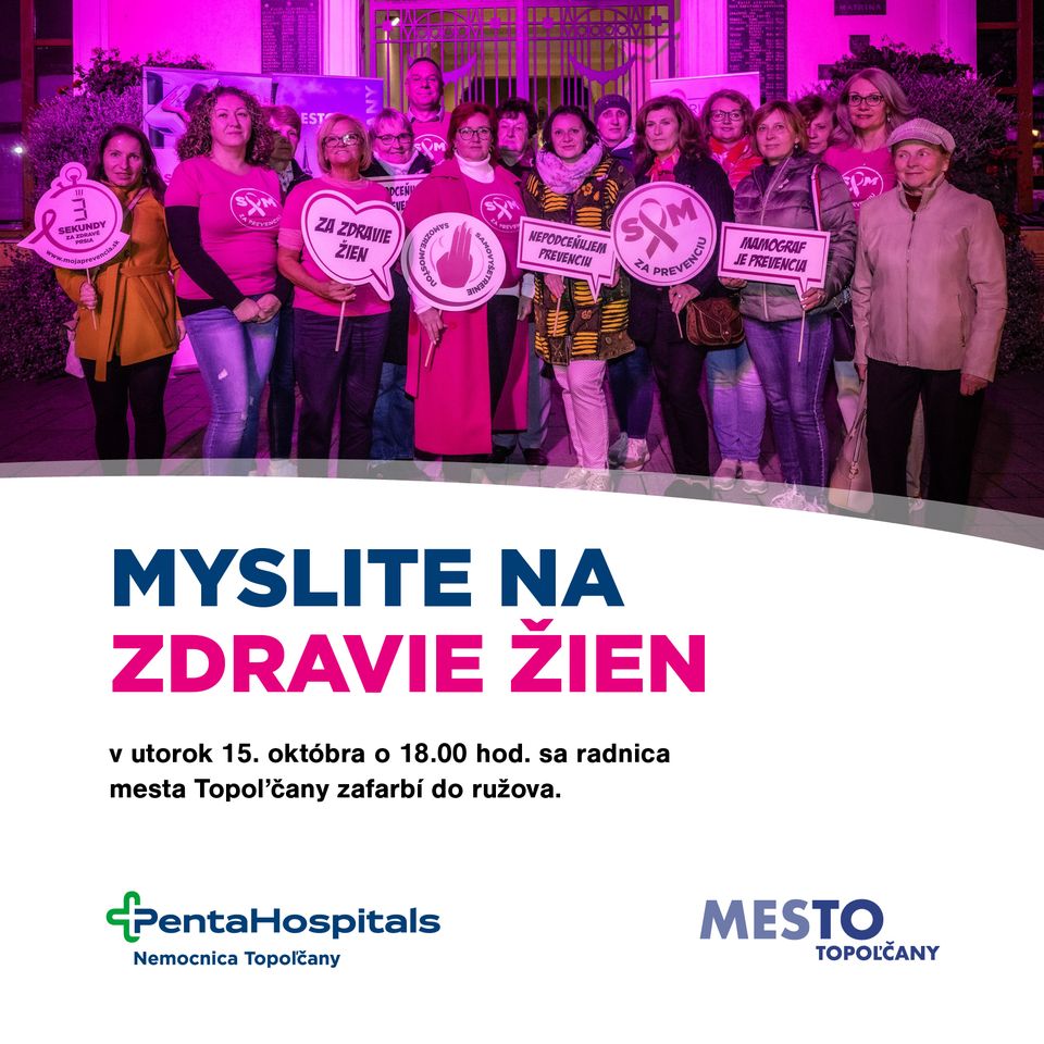 Topoľčianska radnica sa rozžiari na ružovo