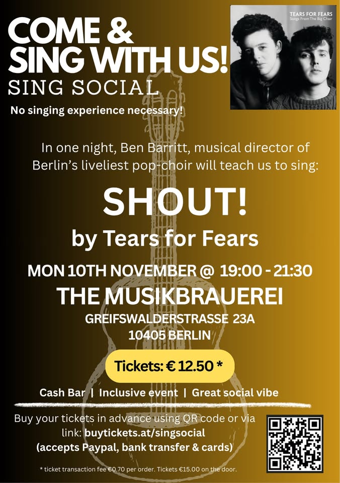 Sing Social: SHOUT! by Tears for Fears (no singing experience required)