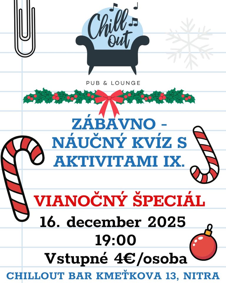 Chillout zábavno náučný kvíz s aktivitami IX. VIANOČNÝ ŠPECIÁL