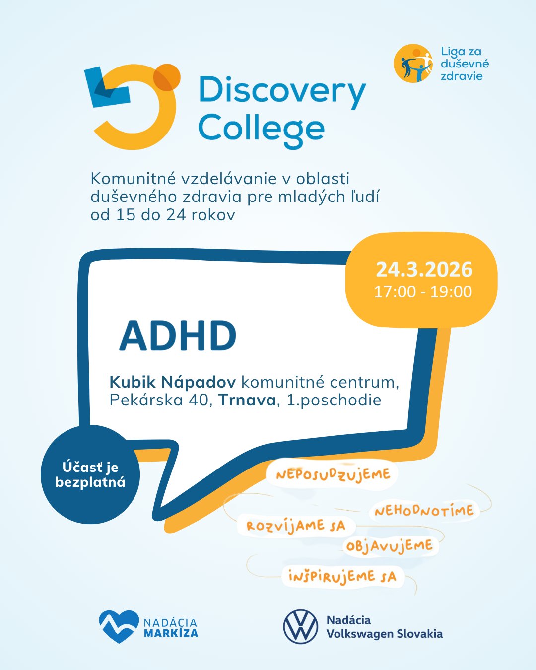 Discovery College Trnava: Devätnáste stretnutie - ADHD