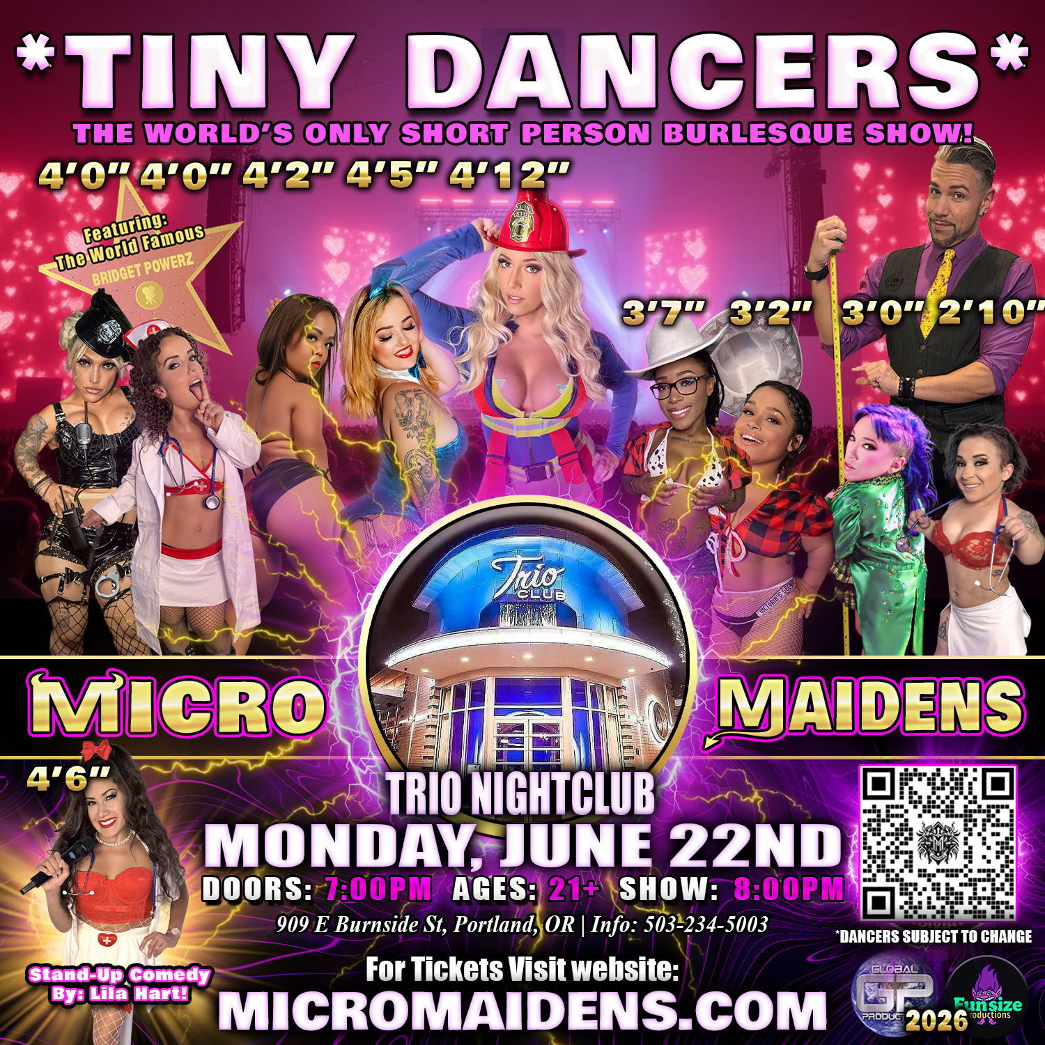 Portland, OR - Micro Maidens: Dwarf Dancers @Trio Nightclub!"Life is Too Short to Miss This!"