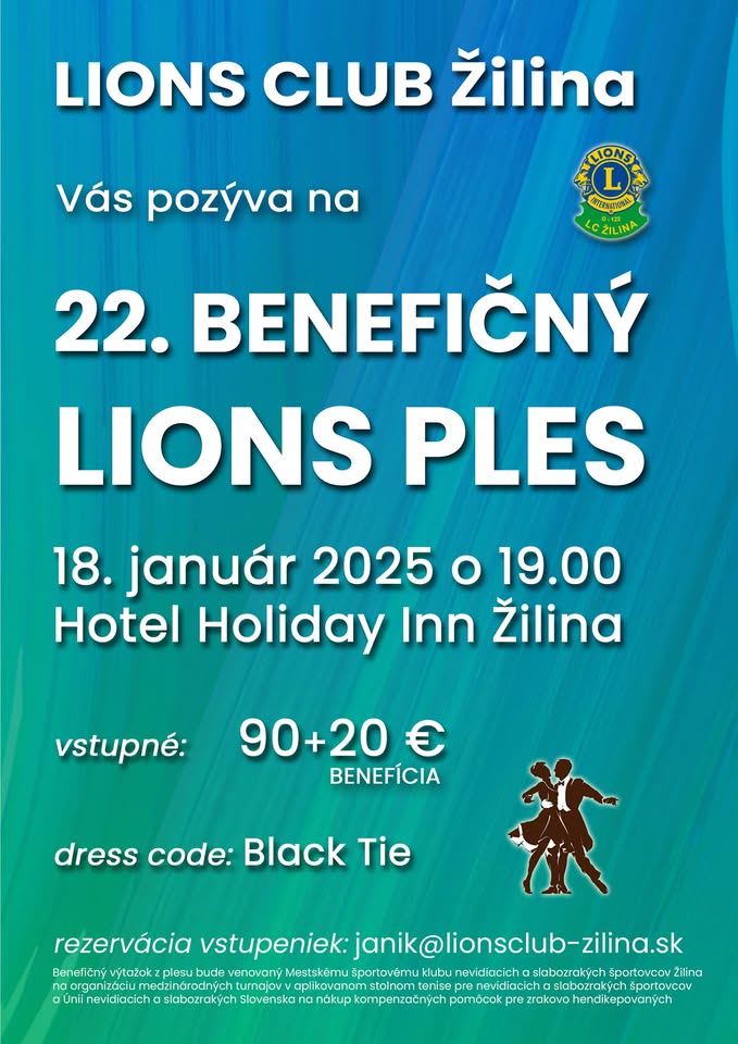 22. benefičný ples LIONS CLUB Žilina