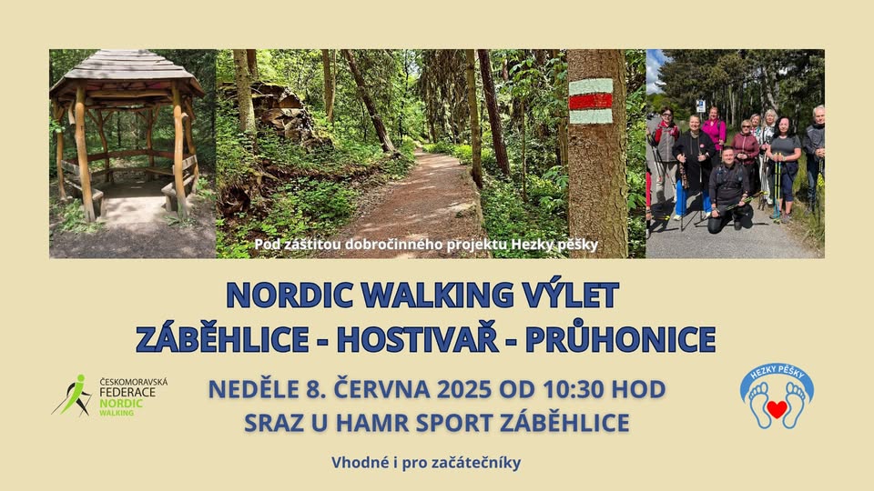 Nordic walking výlet – Praha Záběhlice - Hostivař - Průhonice