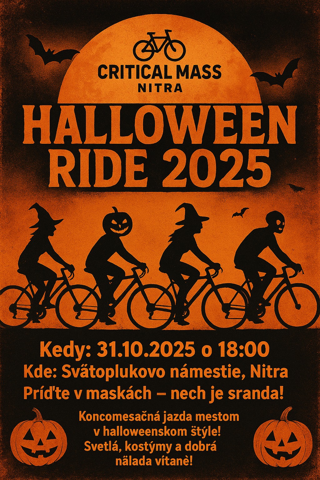 Jazda Critical Mass Nitra 10/25 / Halloweenska jazda