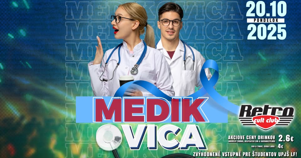 ⚕️ MEDIKOVICA 💊 20.10.2025 - Pondelok 🩺 RETRO Cult Club
