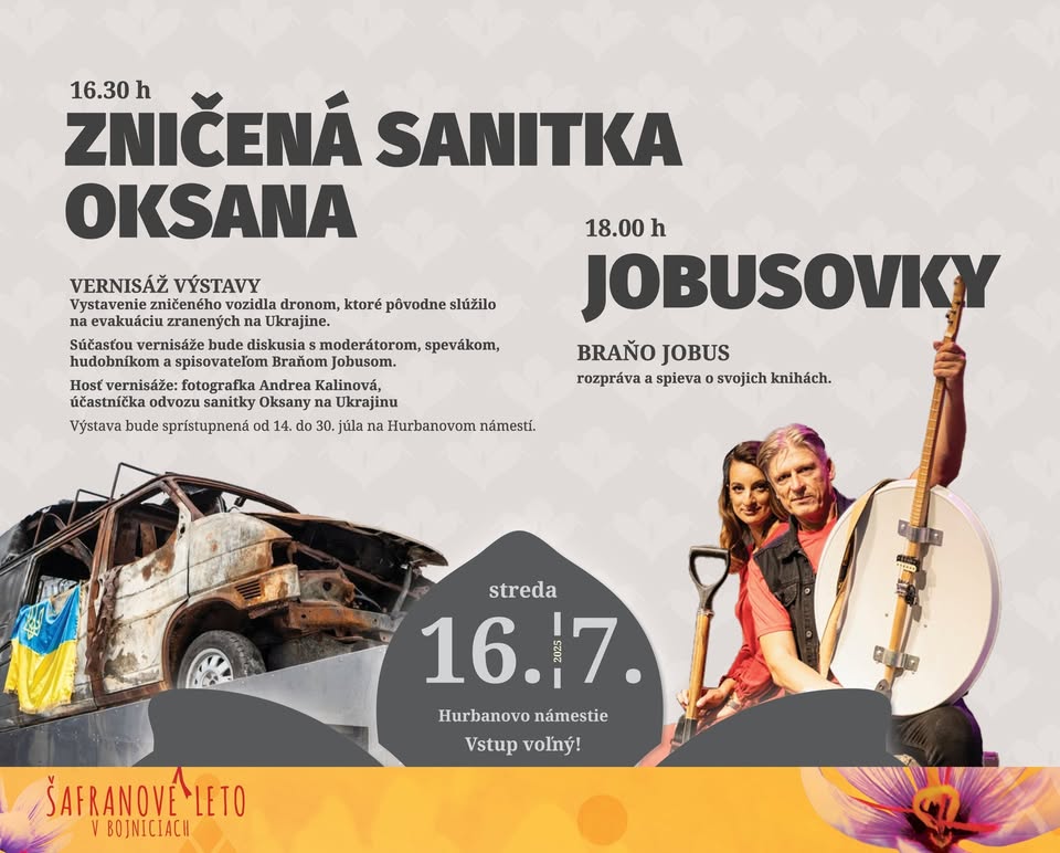 Vernisáž výstavy ZNIČENÁ SANITKA OKSANA a JOBUSOVKY