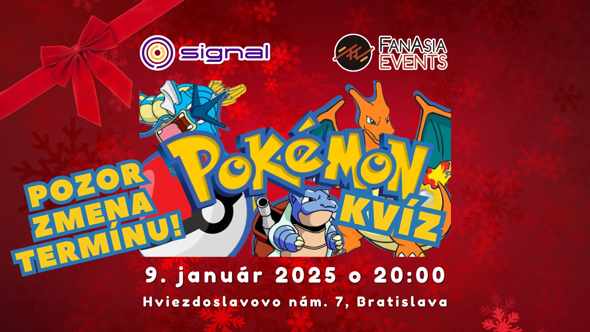 Vianočný POKÉMON KVÍZ v Signali - POZOR, ZMENA TERMÍNU!