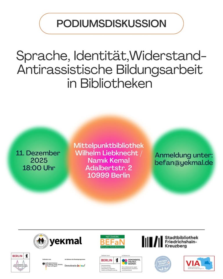 Podiumsdiskussion – Sprache, Identität, Widerstand: Antirassistische Bildung in Bibliotheken