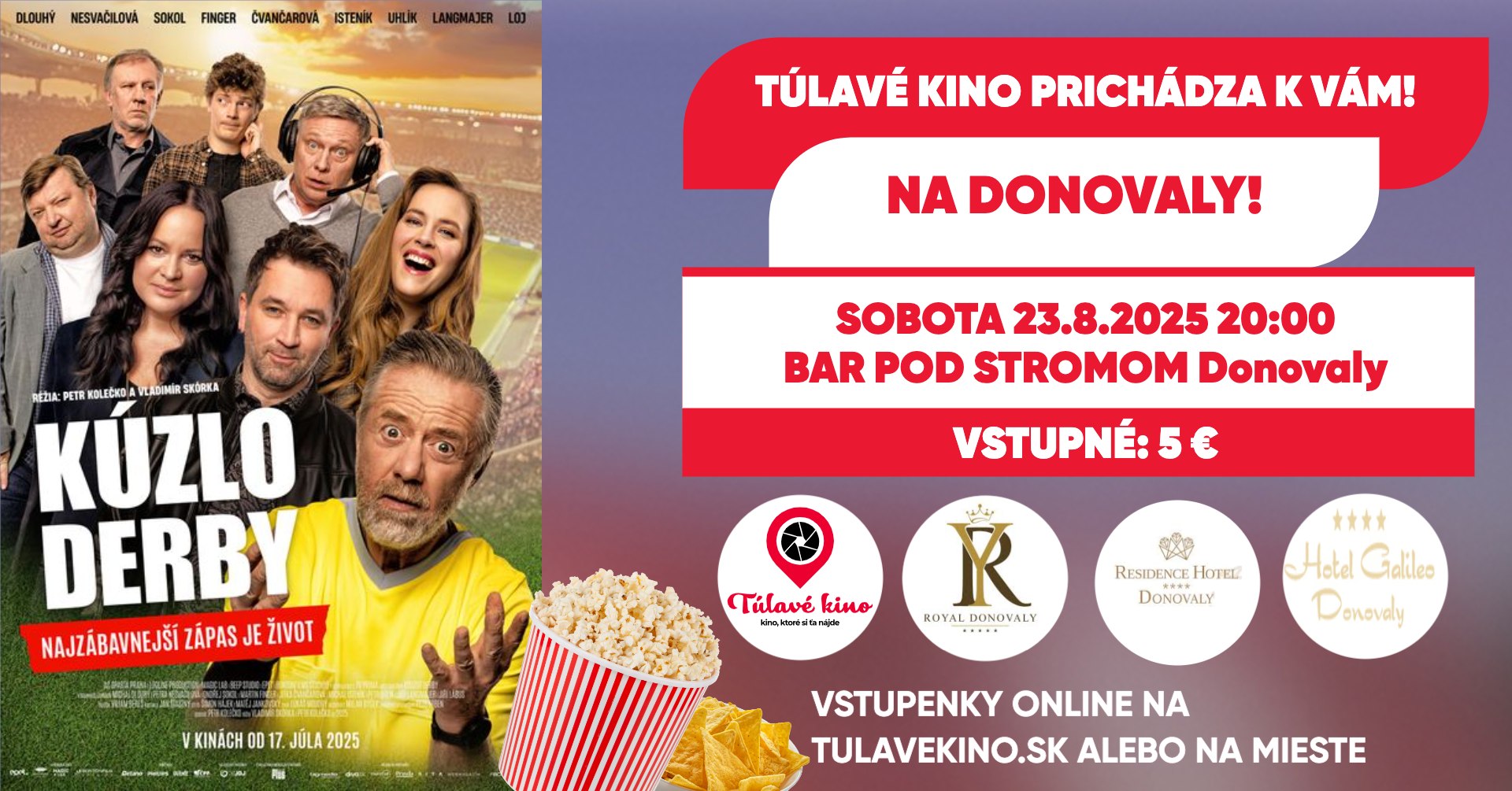 Túlave kino prichádza na Donovaly! Premietame film Kúzlo derby!