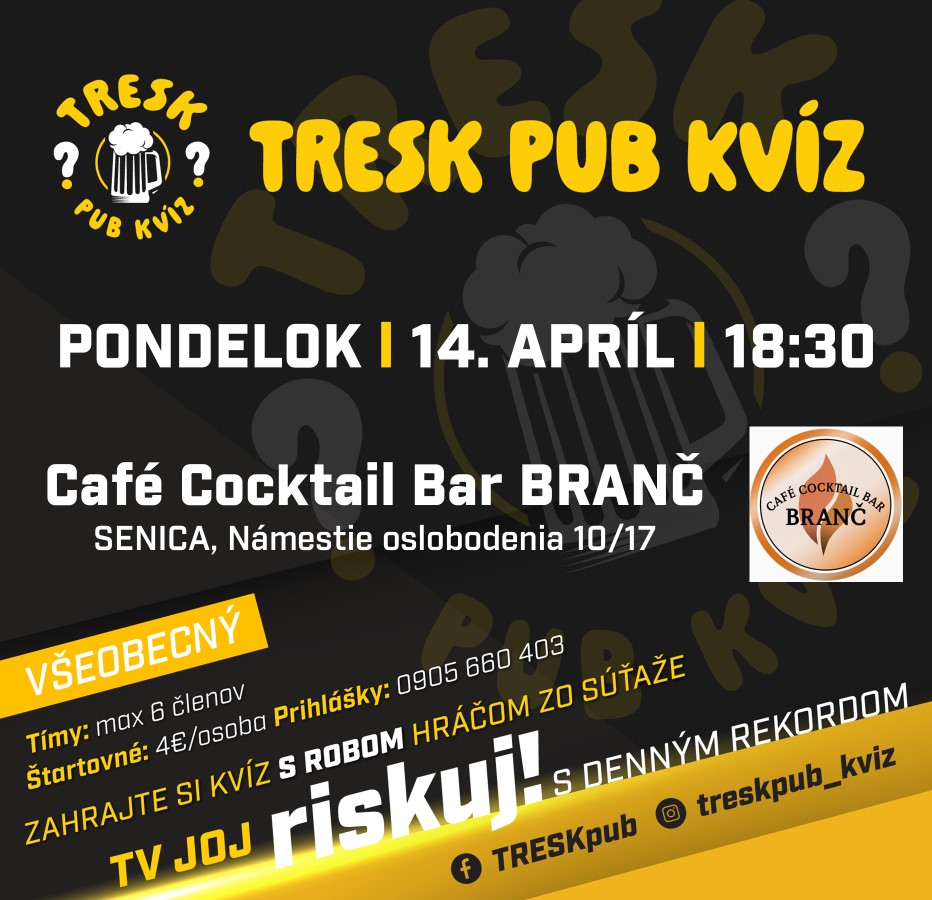 Senica - Café Branč kvíz PRE KAŽDÉHO