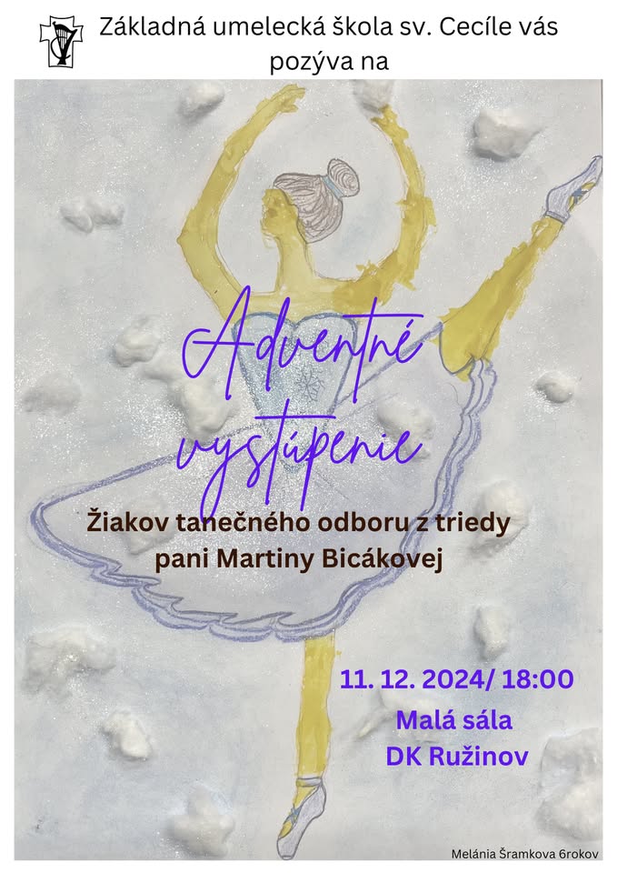 Adventné vystúpenie žiakov tanečného odboru z triedy Martiny Micákovej