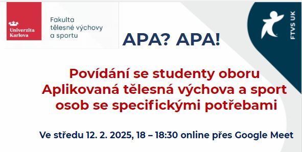 Studujte APA (aplikované pohybové aktivity) - online setkání se studenty