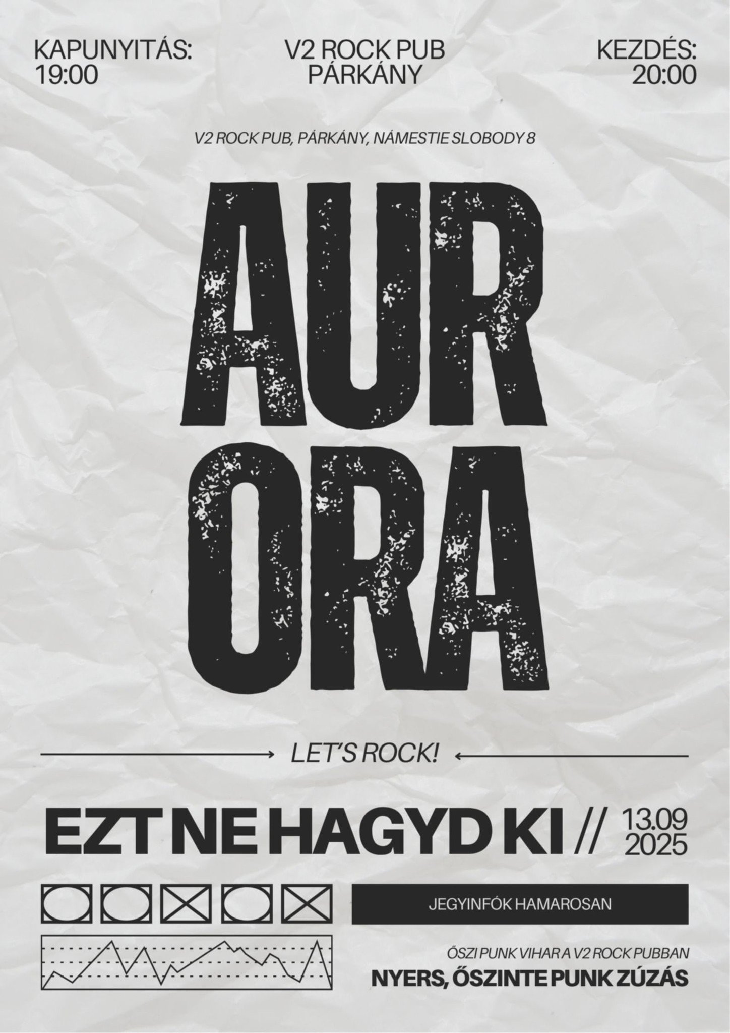 🎸🔥 Őszi punkvihar a V2 Rock Pubban – koncert: AURÓRA! 🔥🎸