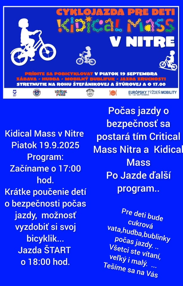 Kidical Mass Nitra - Cyklojazda (nielen) pre rodičov s deťmi