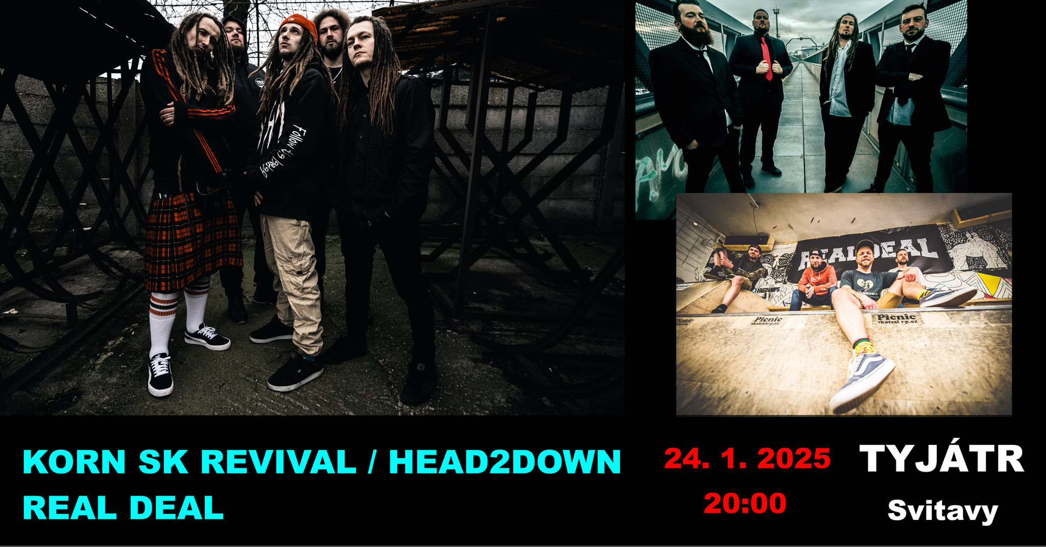 KORN SK Revival + HEAD2DOWN + REAL DEAL / Tyjátr Svitavy