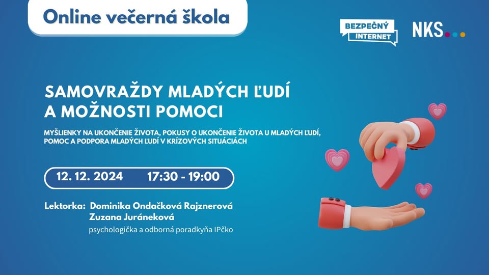 Večerná škola: Samovraždy mladých ľudí a možnosti pomoci
