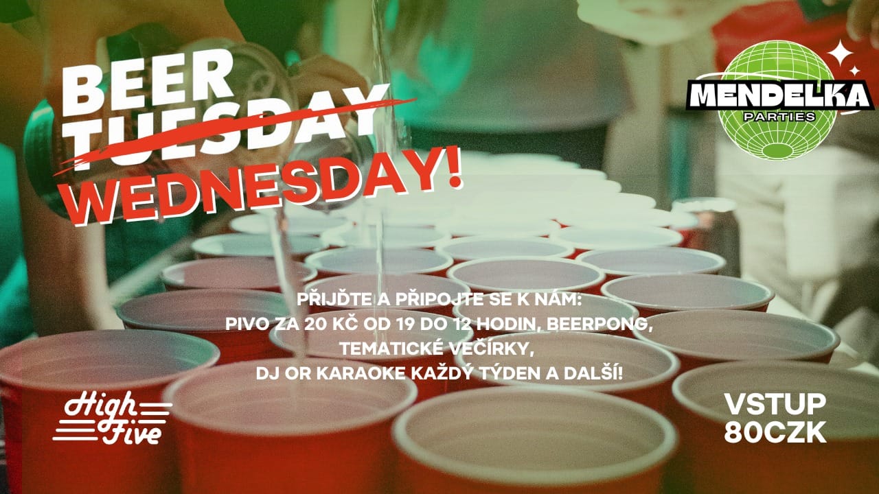 🍻 BeerWednesday! - 🎤 Karaoke night - 📍HighFive - 💥 Pivo za 20 Kč
