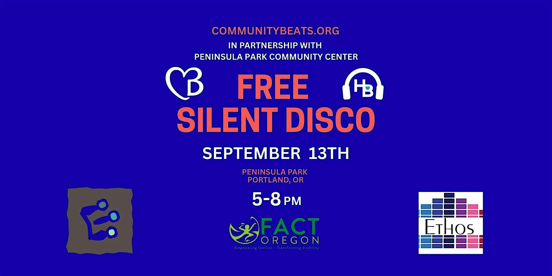 Free Silent Disco @ Peninsula Park | Sept 13th | 5-8pm | Community Beats