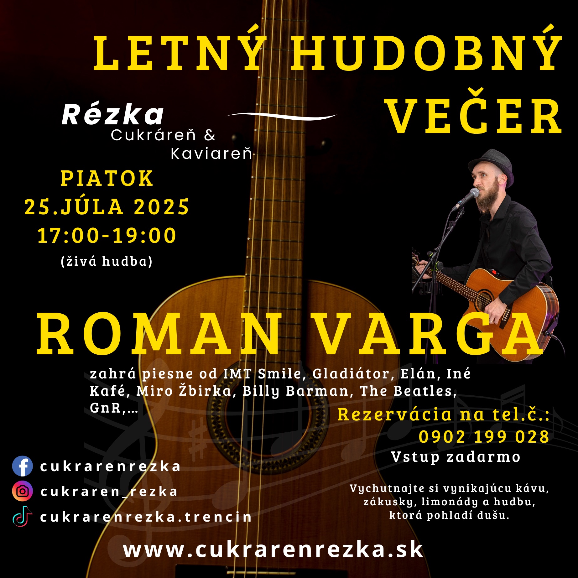 Letný hudobný večer🎶☕️🍰