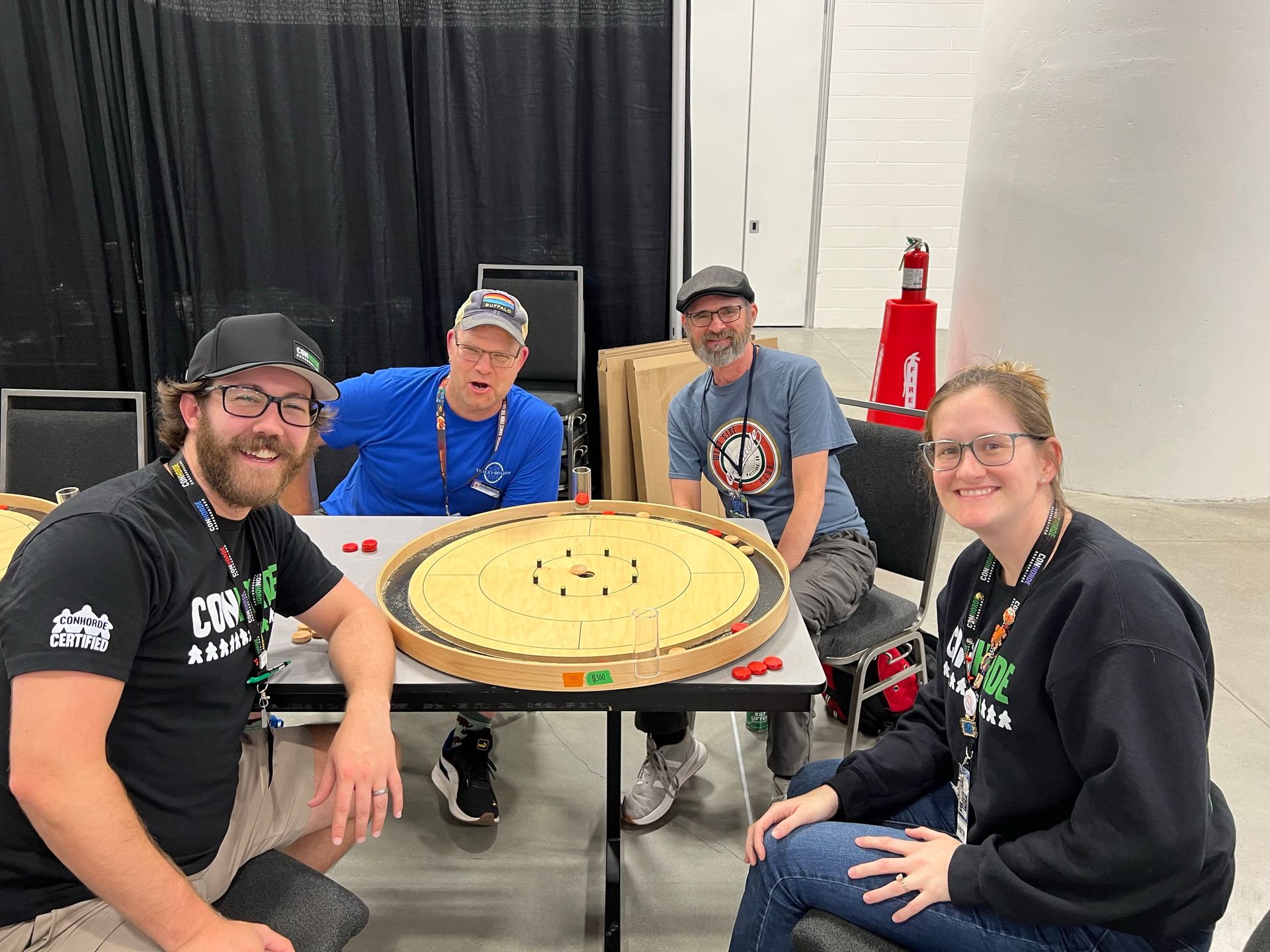 Crokinole at Board Game Night at Hillsboro Downtown Station.