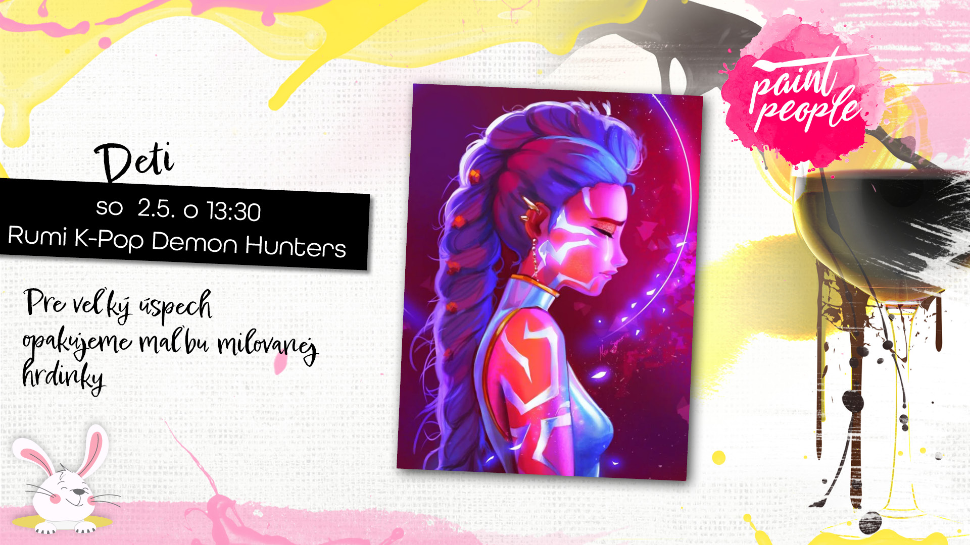 DETI – Rumi K-Pop Demon Hunters - Maľuj s PaintPeople