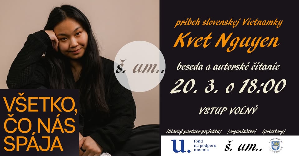 Kvet Nguyen v ŠUMe - Všetko, čo nás spája - autorské čítanie a beseda