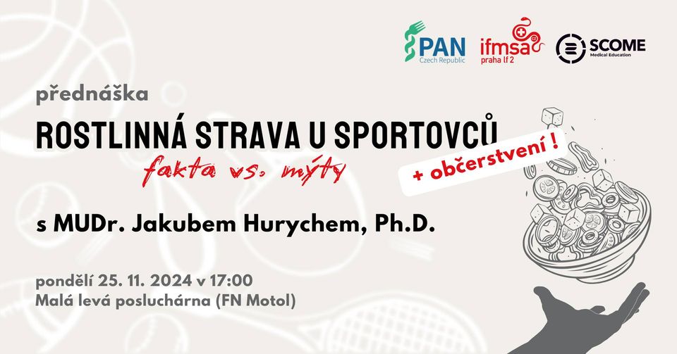 PŘEDNÁŠKA - Rostlinná strava u sportovců s MUDr. Jakubem Hurychem, Ph.D.