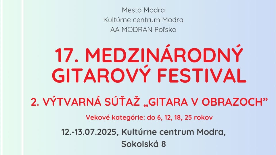 17. Medzinárodný gitarový festival Modra 2025