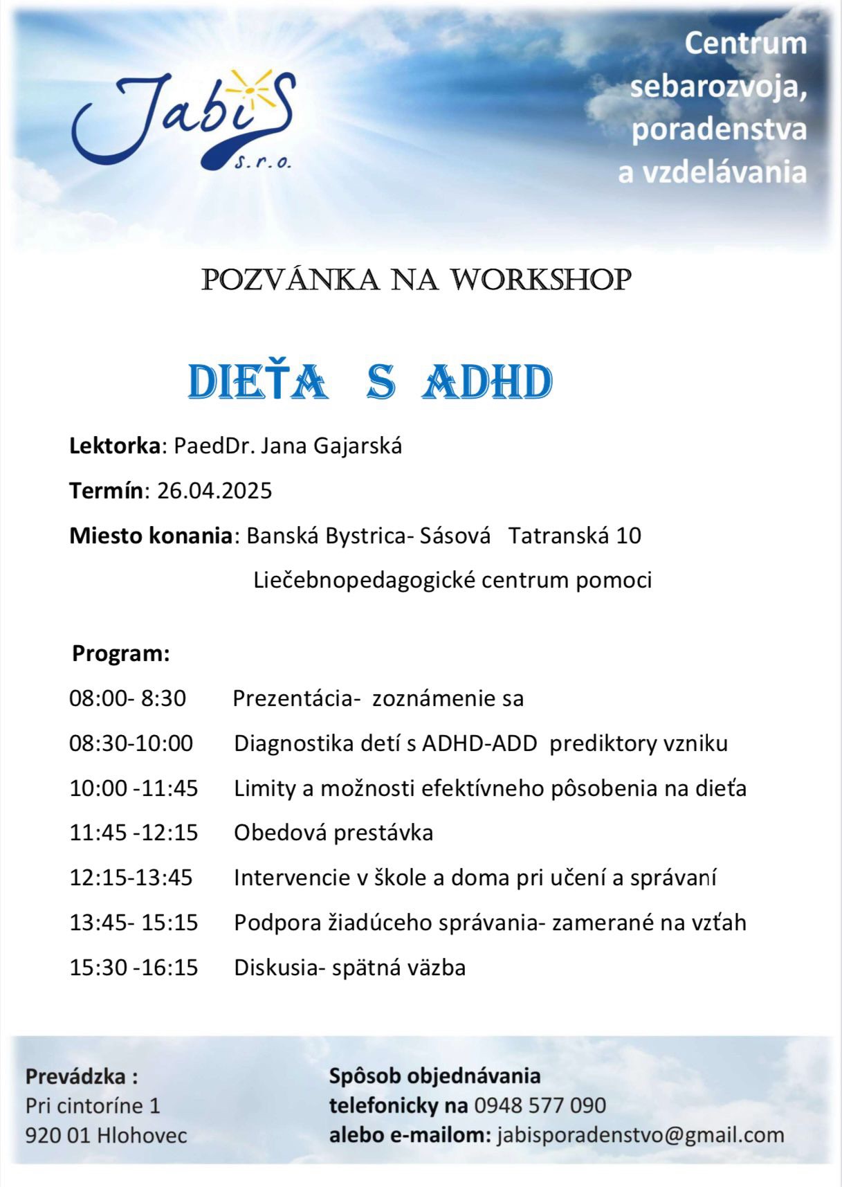ADHD/ADD v škole a doma