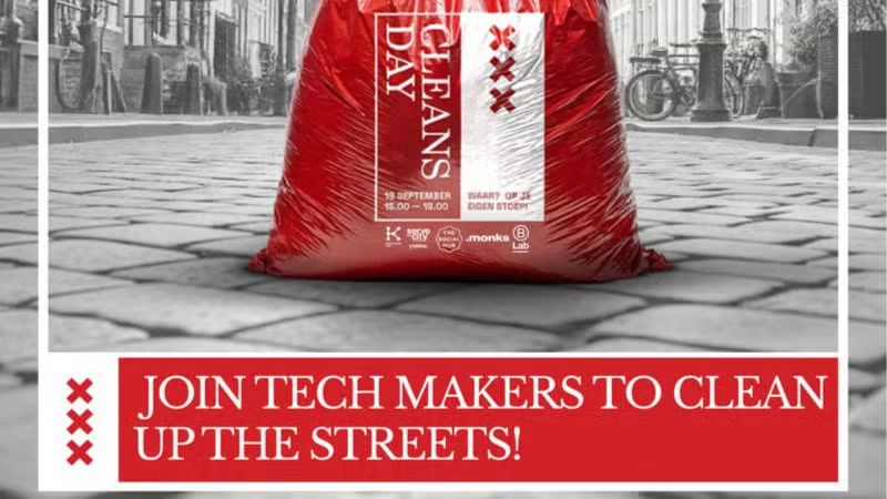 Clean Streets & Tech Drinks: Amsterdam Cleans Day w/ Tech Makers