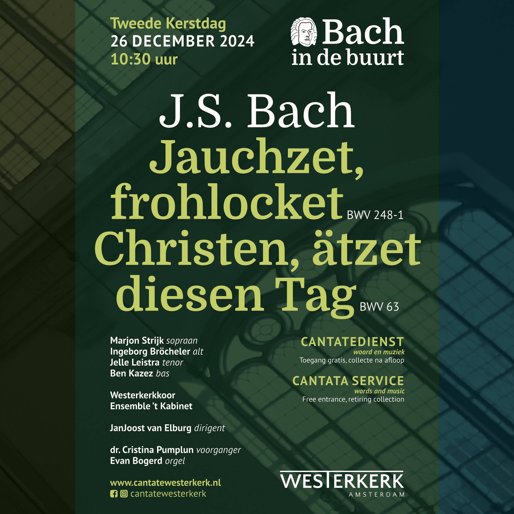 kerst cantatedienst in de westerkerk te Amsterdam