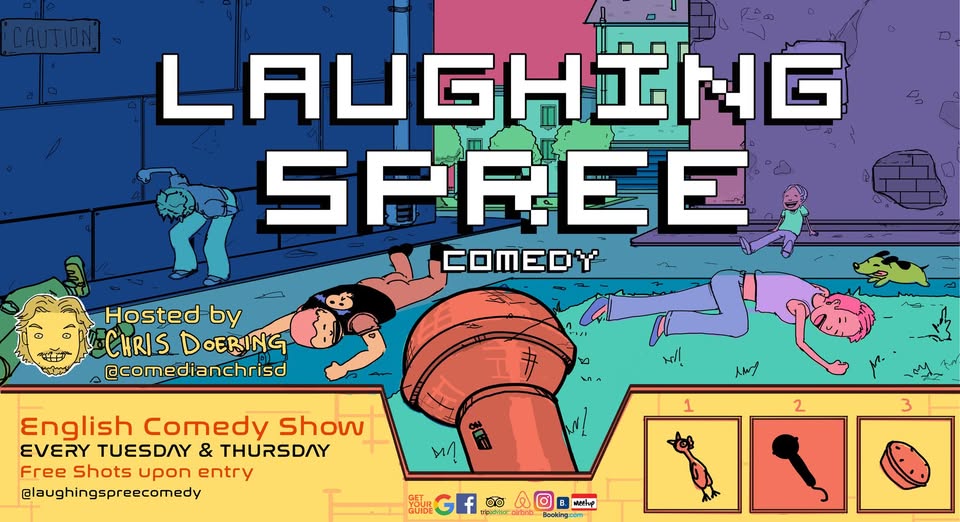 Laughing Spree with guest host Patrick Moore - English Stand Up Comedy on a BOAT (+FREE Shots)