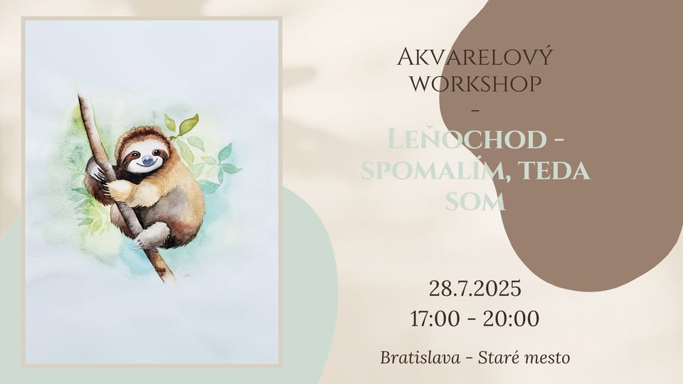 Akvarelový workshop - Leňochod - spomalím, teda som