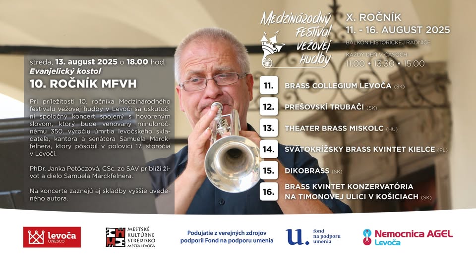 MEDZINÁRODNÝ FESTIVAL VEŽOVEJ HUDBY v Levoči - X. ročník