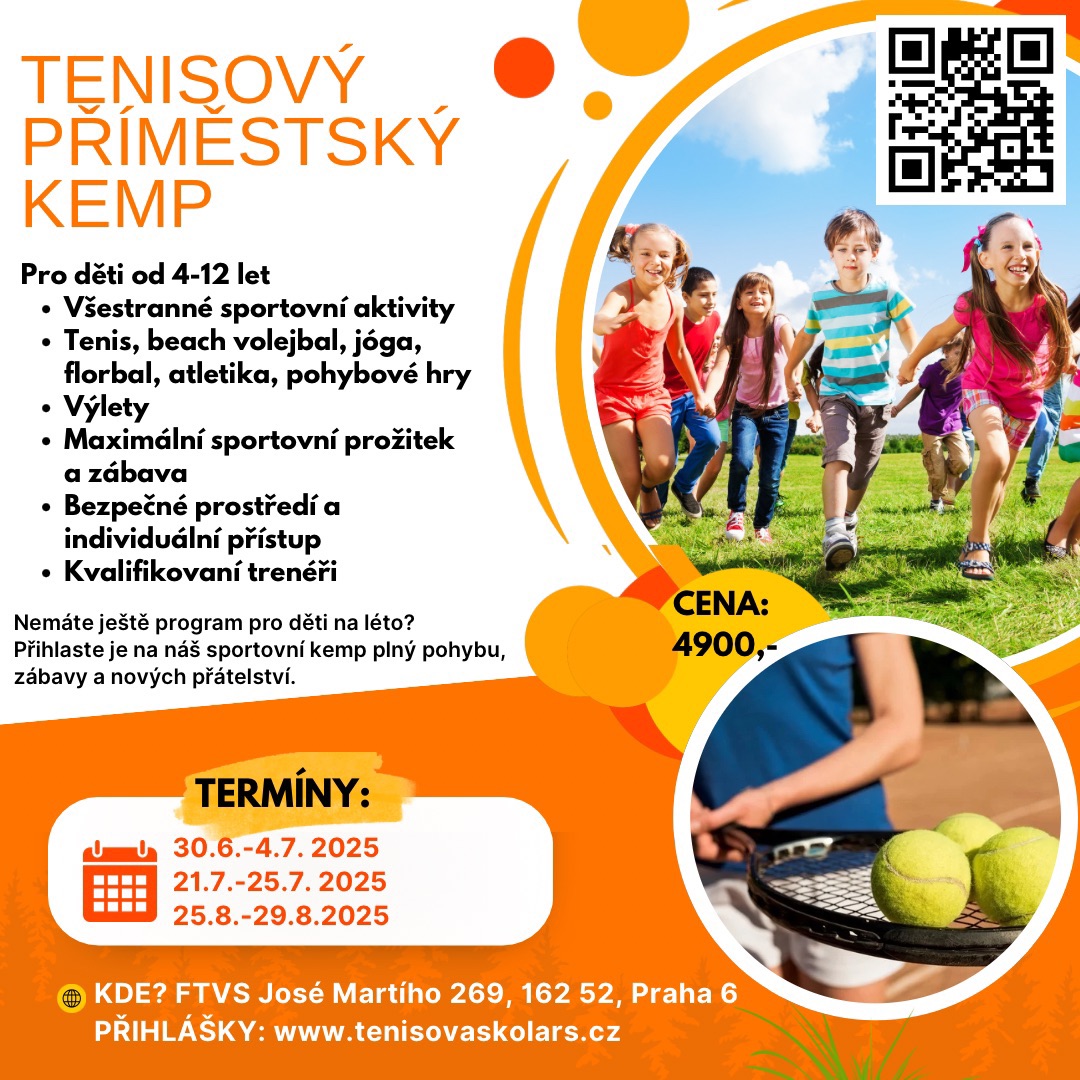 Tenisový příměstský kemp pro děti od 4 do 12 let