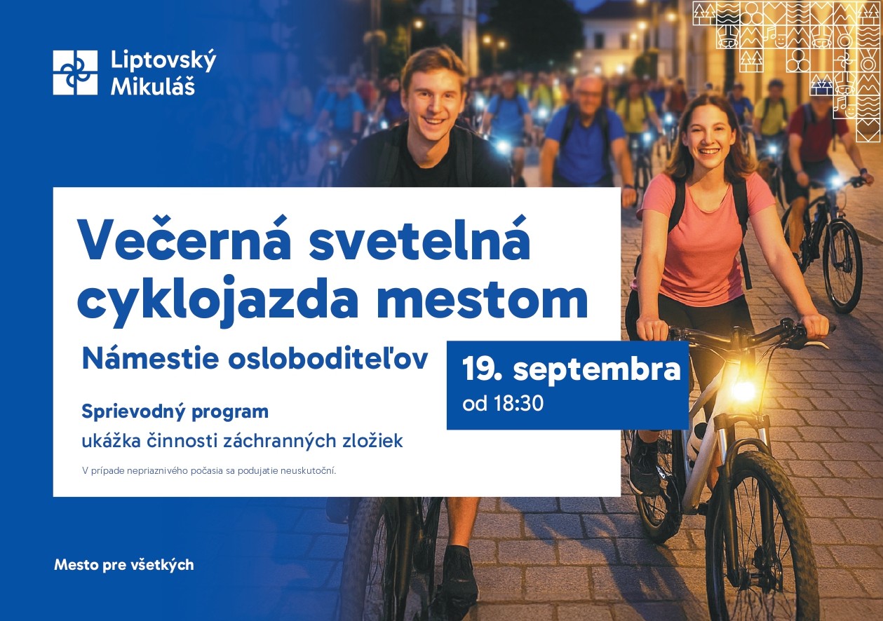 Večerná svetelná cyklojazda mestom